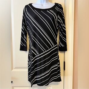 Black and White Striped Mini Dress